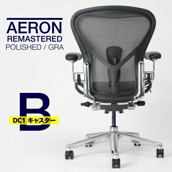 アーロンチェア リマスタード ライト 固定アーム Bサイズ グラファイト ハーマンミラー  新型 美品 Herman Miller（ハーマンミラー） アーロンチェア リマスタード ライト